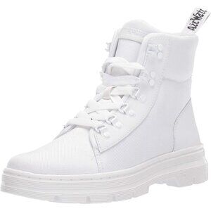 Women's White 100% Polyster Outdoor Combs W Lace Up Ankle boots